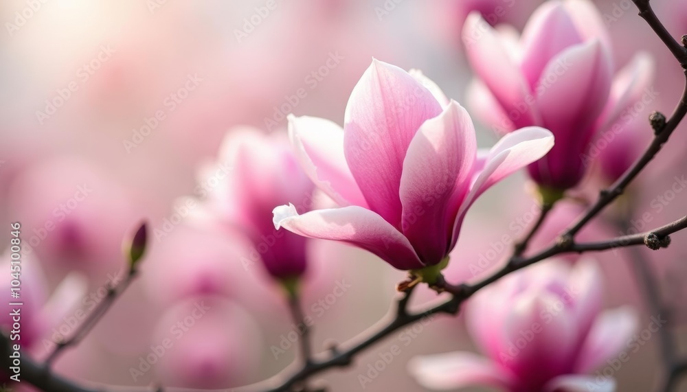 Blooming beauty A closeup of delicate pink flowers Blooming beauty A closeup of delicate pink flowers