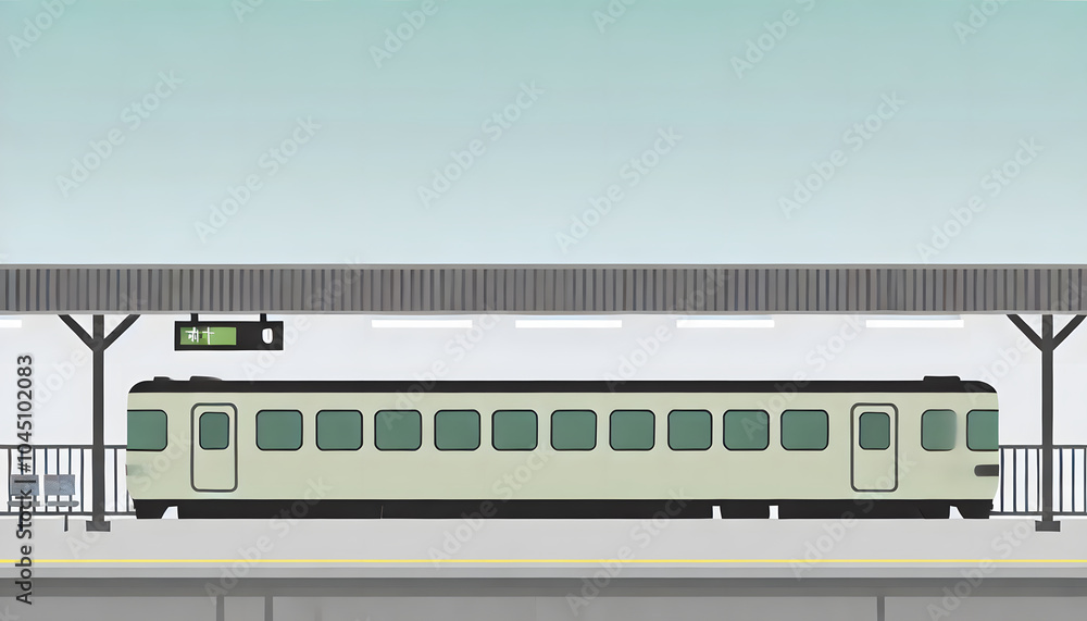Minimalist Train Station Platform Design Illustration Minimalist Train Station Platform Design Illustration