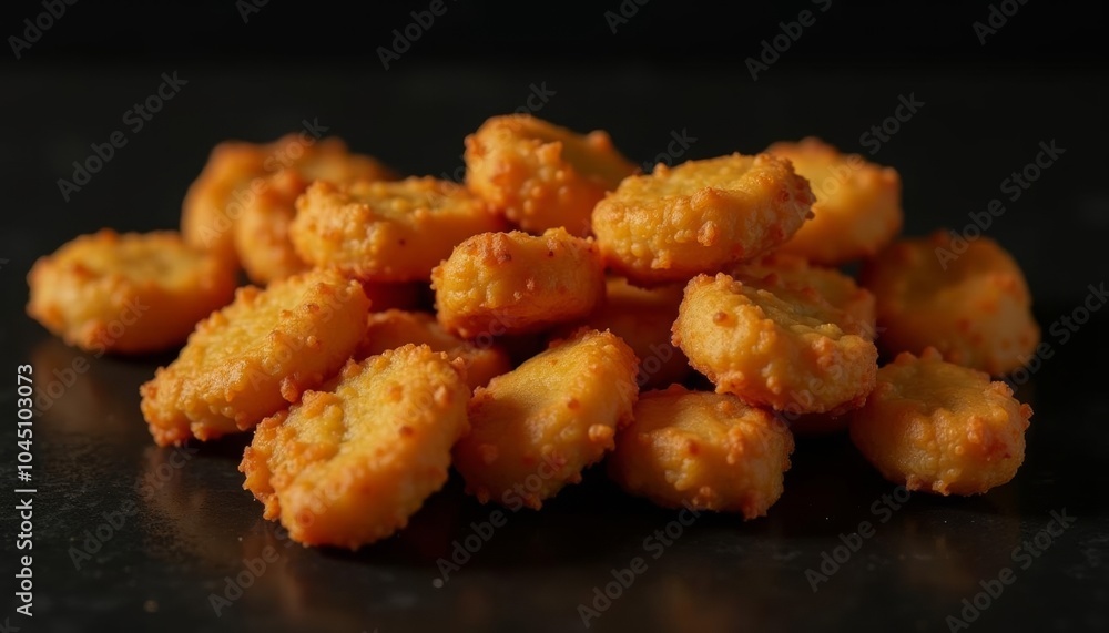 Delicious goldenbrown breaded bites ready to be savored Delicious goldenbrown breaded bites ready to be savored