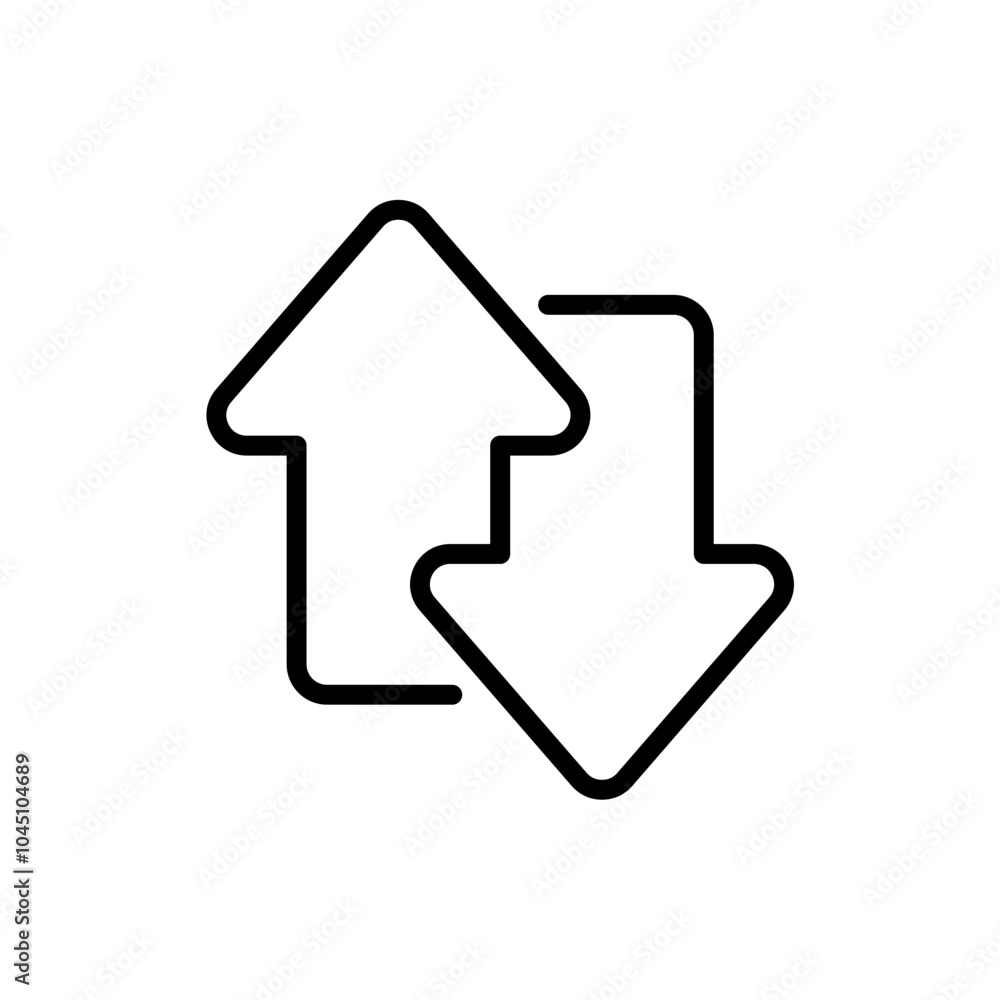 up and down arrow icon, line vector isolated on white background. trendy and modern design up and down arrow icon, line vector isolated on white background. trendy and modern design