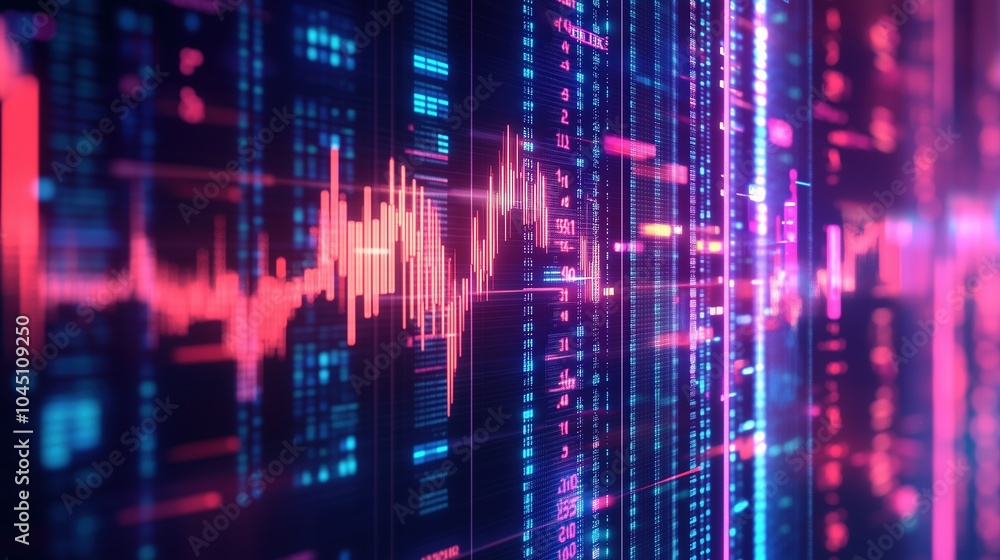Neon Stock Market Data Visualization Neon Stock Market Data Visualization