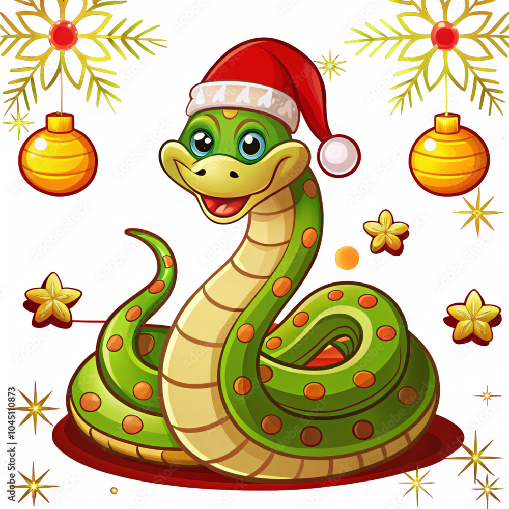 Obraz premium snake with christmas tree