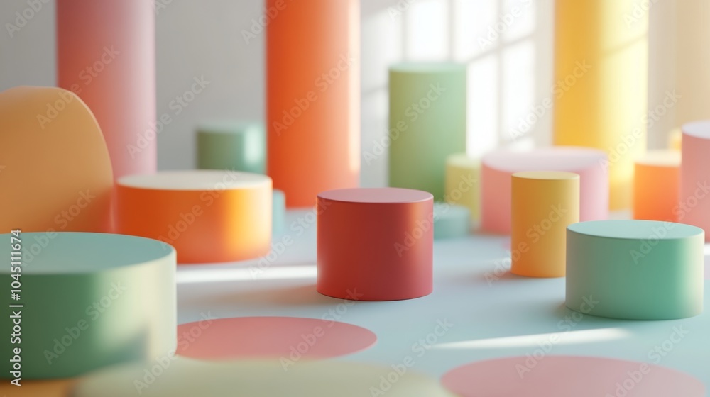 Colorful 3D Shapes in Soft Lighting Colorful 3D Shapes in Soft Lighting