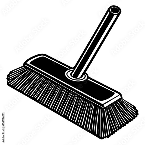 cleaning brush silhouette  on white background