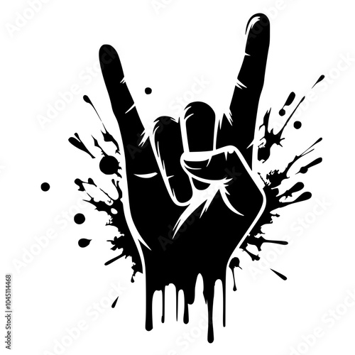 Rock n roll hand silhouette