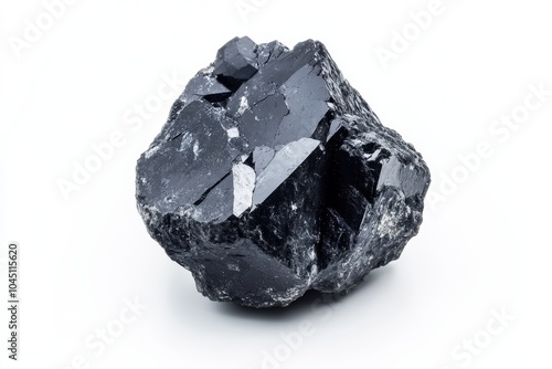 Molybdenum Purity: Raw Material Molybdenite Mineral on White Background