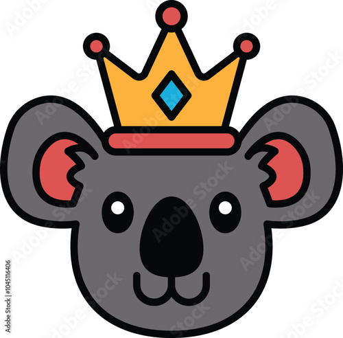 A cartoon koala wearing a crown