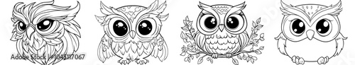 Designed for T-shirts, the Owl logo is a high-quality, modern illustration photo