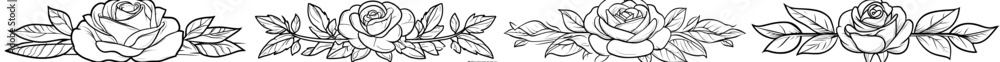 A modern icon of the black rose with thorns. This is a template for tattoos of the black rose with thorns. Rose silhouette. Modern icon for tattoos. A modern icon of the black rose with thorns. This is a template for tattoos of the black rose with thorns. Rose silhouette. Modern icon for tattoos.