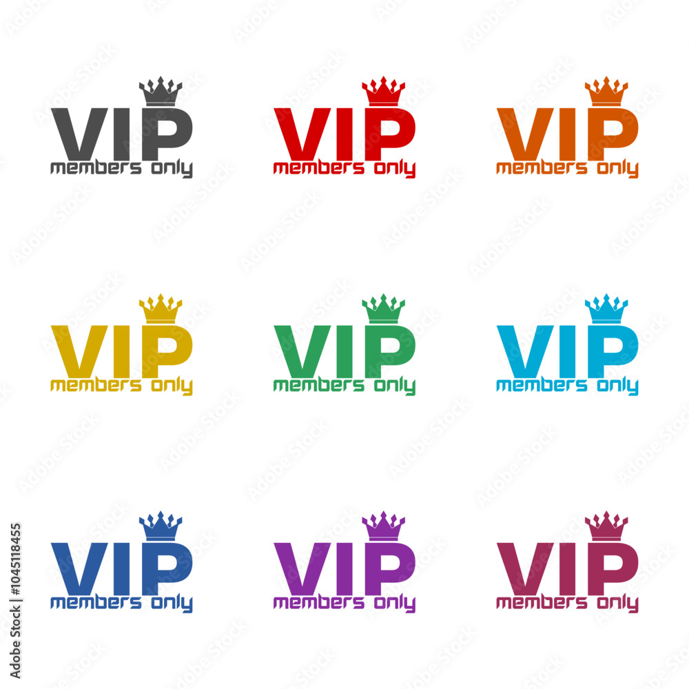 Obraz premium VIP members only icon isolated on white background. Set icons colorful