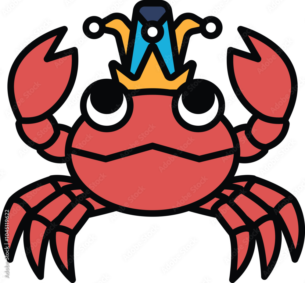 Fototapeta premium A crab with a crown on its head