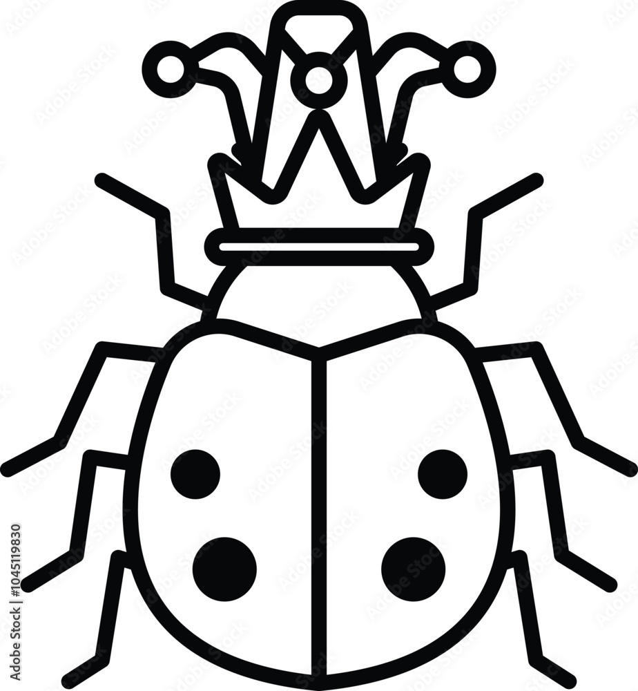 A bug with a crown on its head A bug with a crown on its head