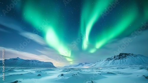 Wallpaper Mural Title: "Ethereal Glows: A Celestial Dance Over Iceland's Snowy Peaks"

 Torontodigital.ca