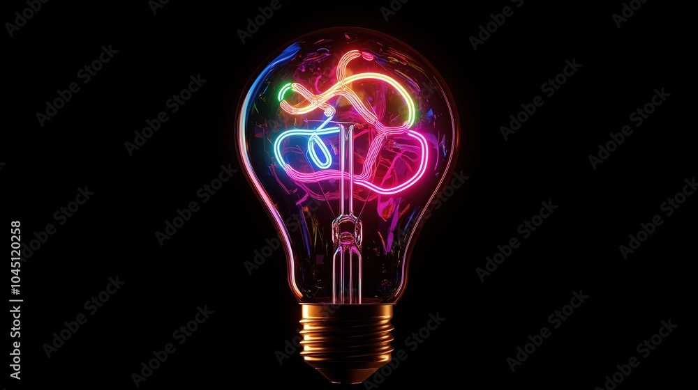 Neon Light Bulb with Colorful Glow Neon Light Bulb with Colorful Glow