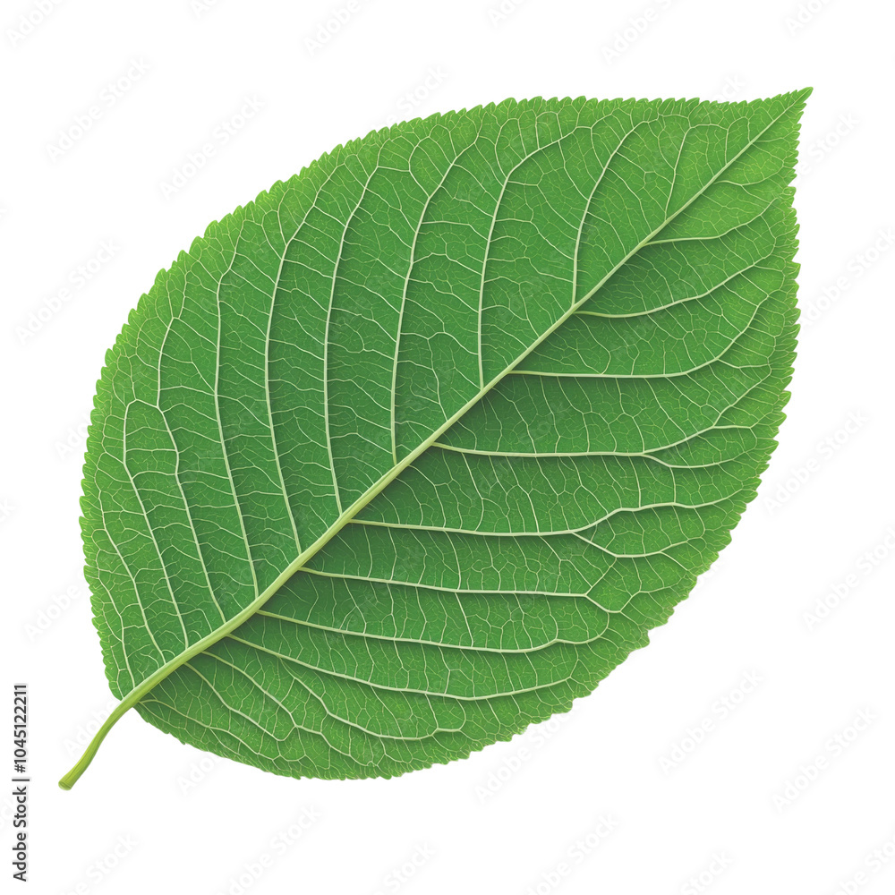 Obraz premium Green leaf, isolated on a transparent background.