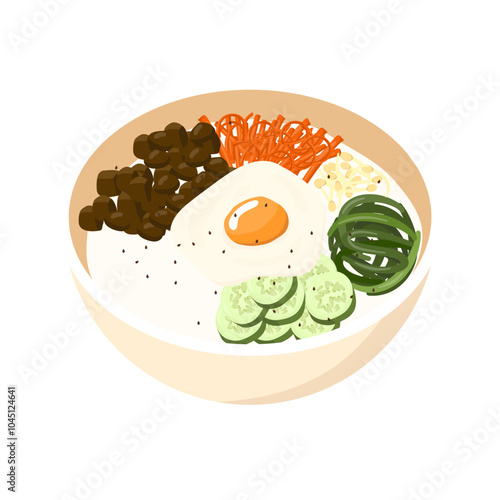 Bibimbap Korean Food Illustration