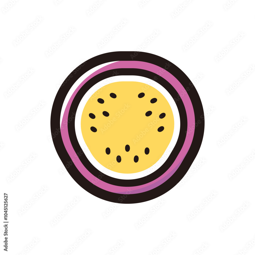 Passion fruit outline icon for graphic design, apps and websites