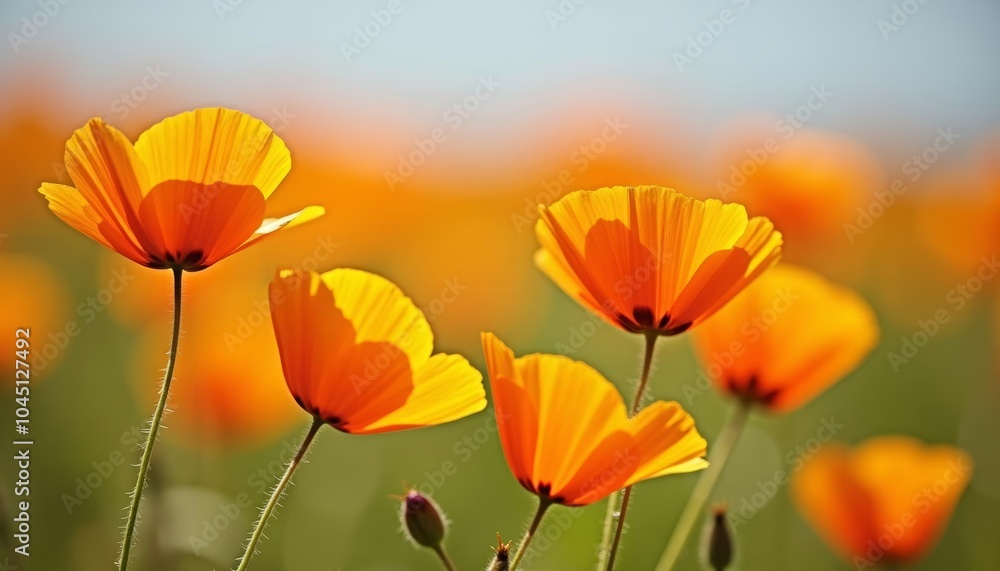 Obraz premium Blooming with Joy A Field of Orange Poppies