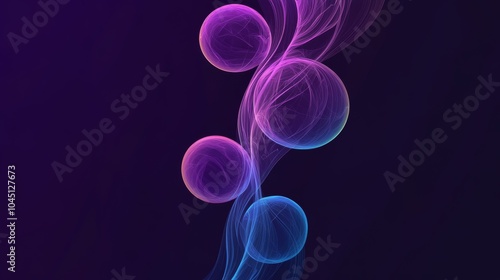 The logo has four bubbles, mostly purple and blue. Underneath the bubbles, there are lines that get lighter as they go down.