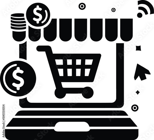 a digital illustration online shop vector art