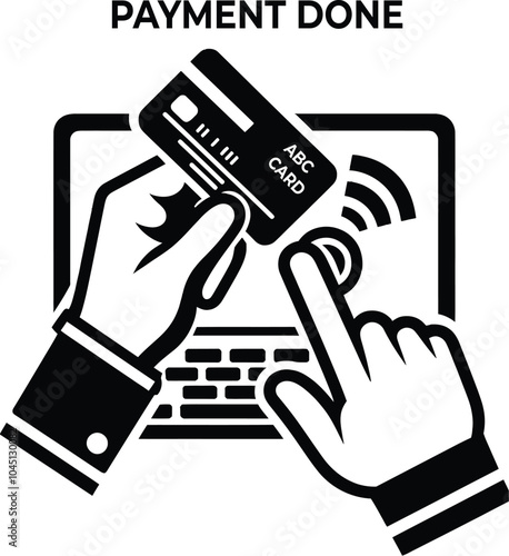 a digital illustration of a person using mobile banking to pay a bill