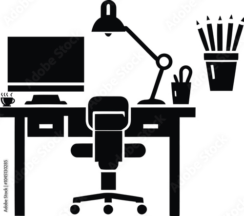 Computer Desk  for minimalist designs at office Furniture  silhouette