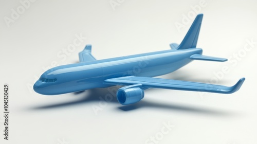 This blue toy airplane shows a simple idea about how airlines work.