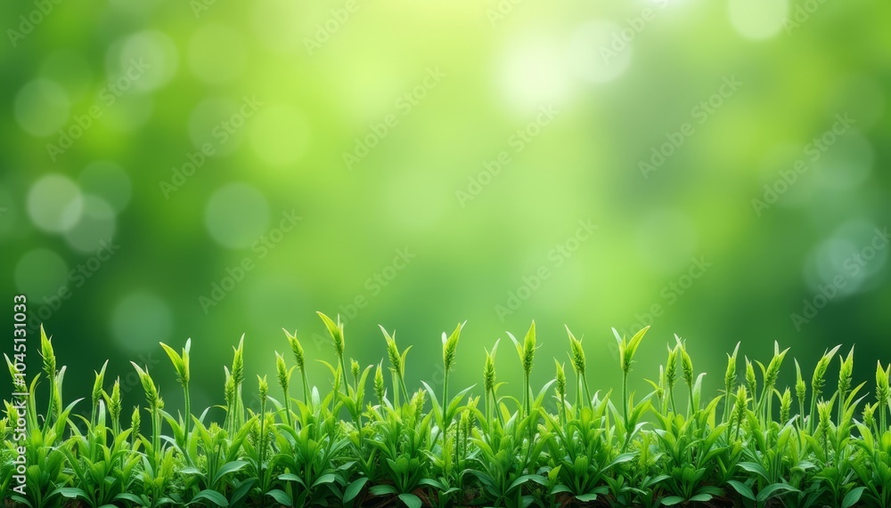 Vibrant green field sunlit day serene nature Vibrant green field sunlit day serene nature