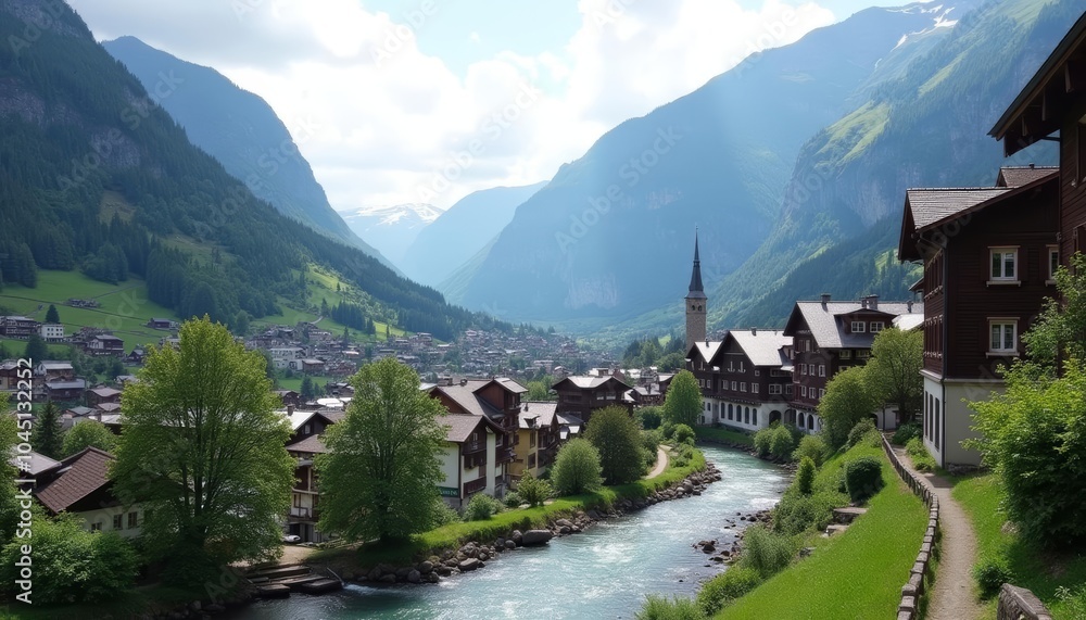 Charming Alpine Village by the River Charming Alpine Village by the River