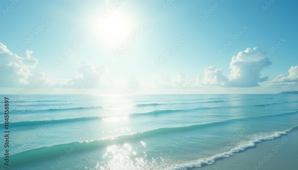 Fototapeta premium Serene beach sunrise perfect for serene moments