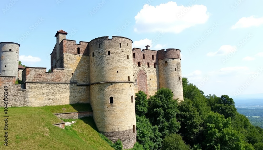 Elegant castle majestic sky timeless beauty Elegant castle majestic sky timeless beauty