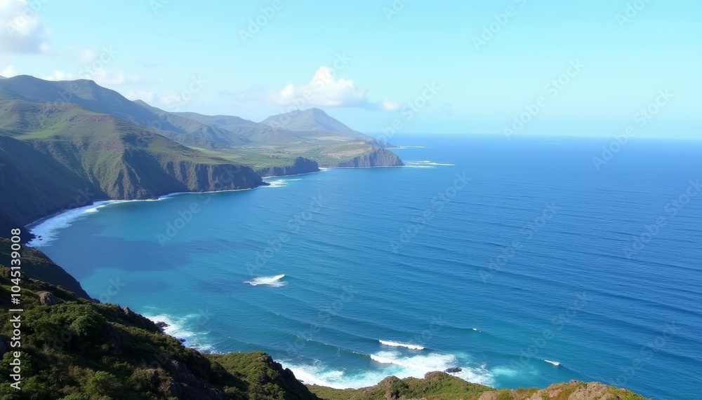 Fototapeta premium Epic coastal view Where mountains meet the sea