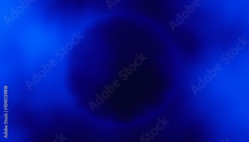 Deep Blue Abstract Background: A glowing circular shape with a hazy, rough texture in deep blue.