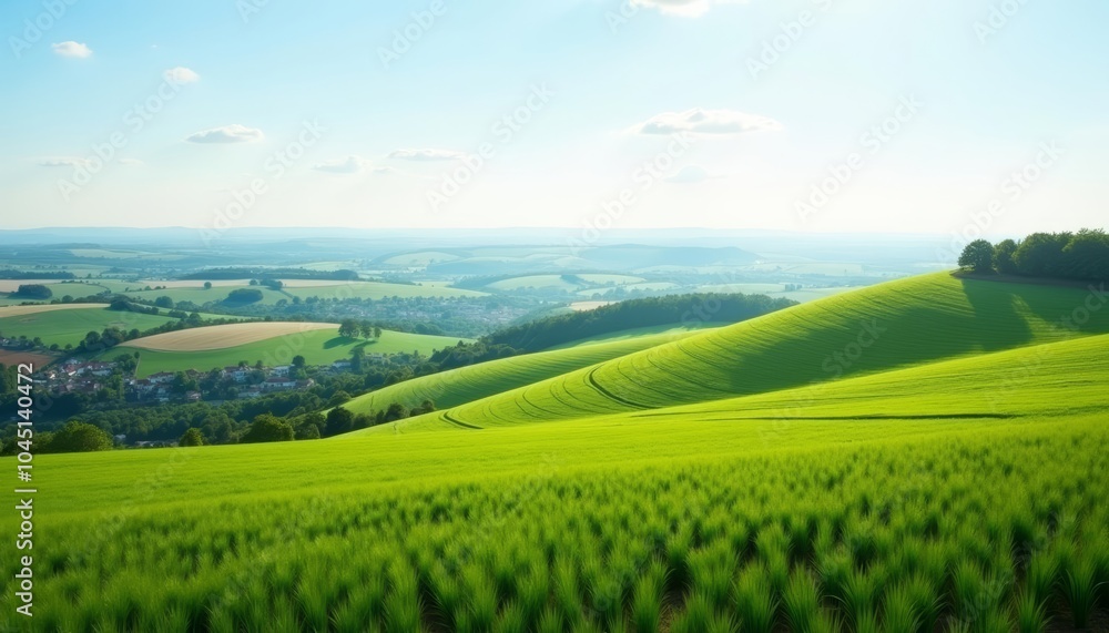Vibrant countryside under a clear sky Vibrant countryside under a clear sky