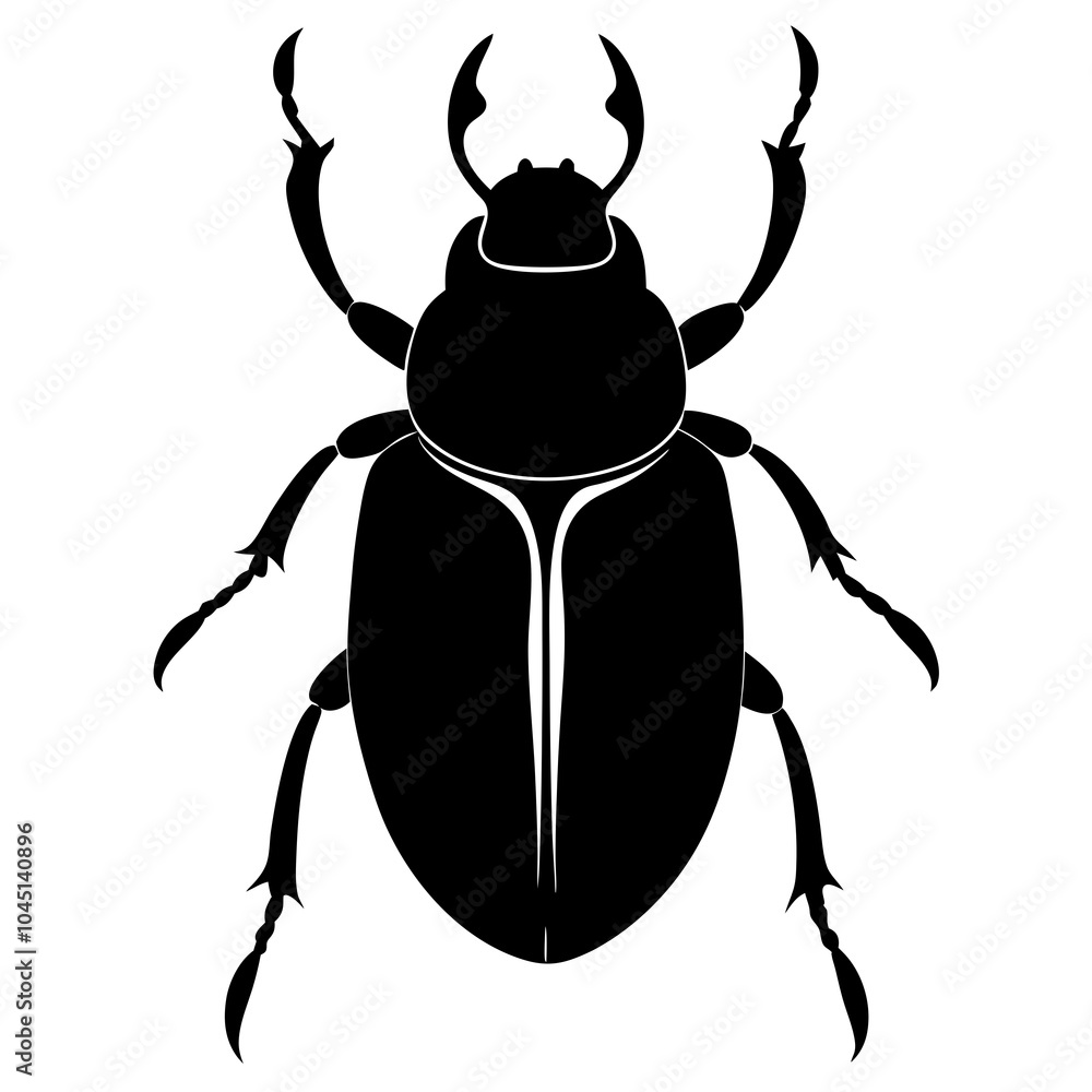 Black beetle silhouette vector white background Black beetle silhouette vector white background