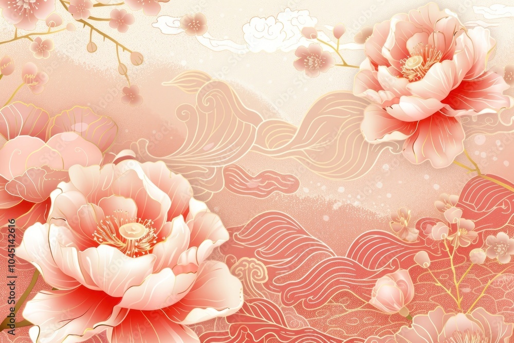 Chinese pattern backgrounds flower plant. Chinese pattern backgrounds flower plant.