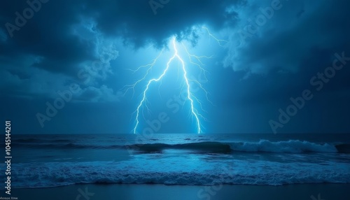 Wallpaper Mural  Stormy seas under a lightning sky Torontodigital.ca