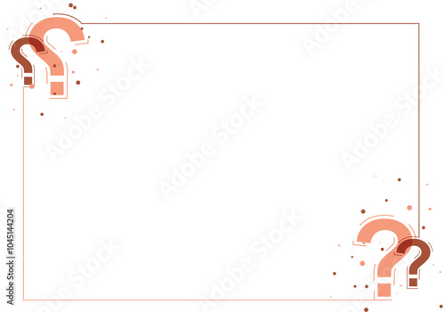Plain off White color with bordered one line Question Mark icon on both corners. Template for background, banner, card, poster, custom text description, presentation backgrounds. Page template. EPS 10