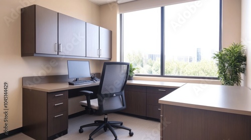 Organized Corporate Office with Modern Desk Setup