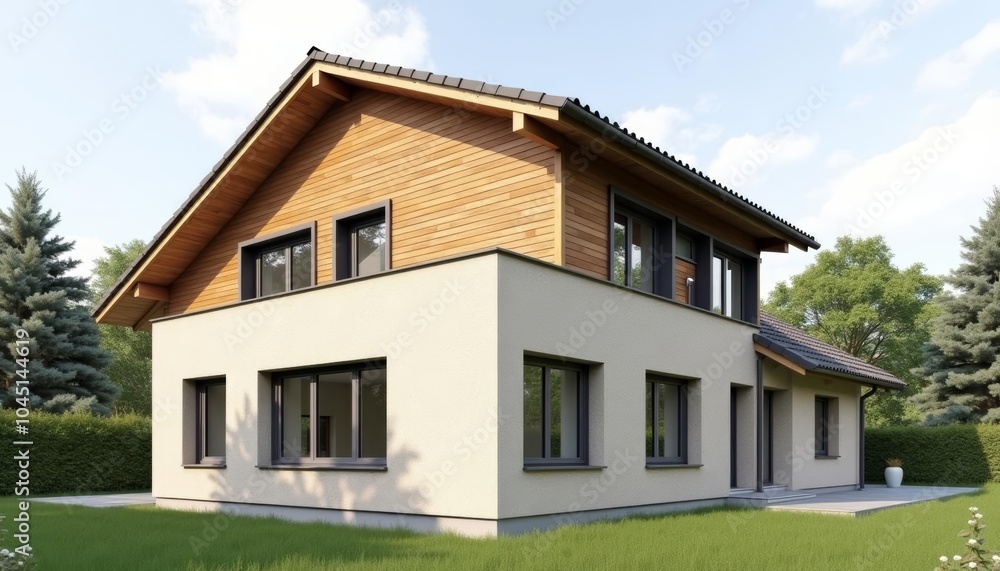 Modern Country House with Large Windows Modern Country House with Large Windows