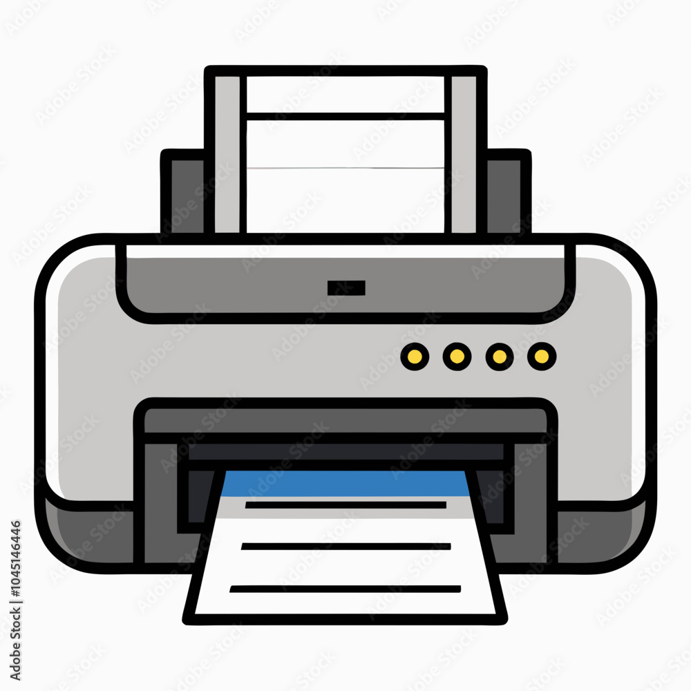 printer with black outline on white background printer with black outline on white background