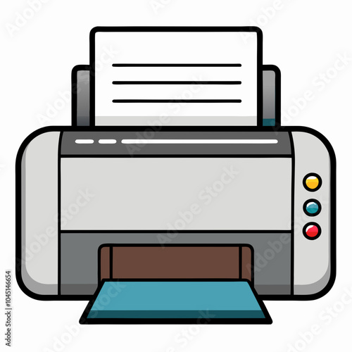 printer with black outline on white background
