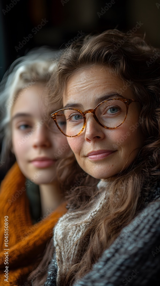 Warm Bond Between Two Women in Cozy Setting Warm Bond Between Two Women in Cozy Setting