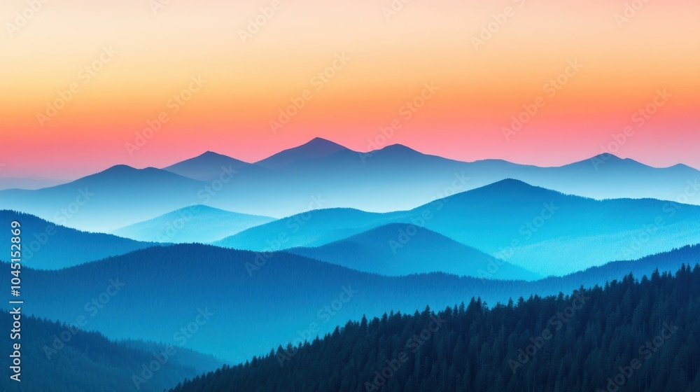 Obraz premium Majestic Mountain Range at Glowing Sunset