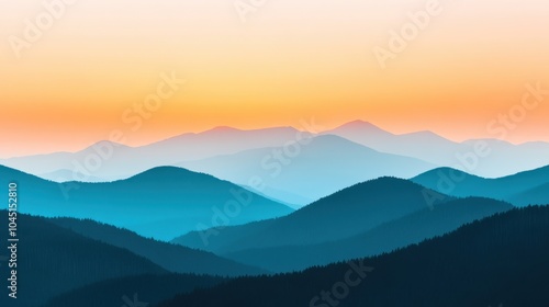 Glowing Sunset Over Majestic Mountain Range