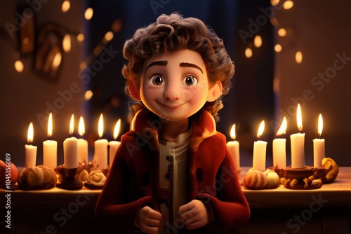 animated videos that tell the story of hanukkah without human na photo