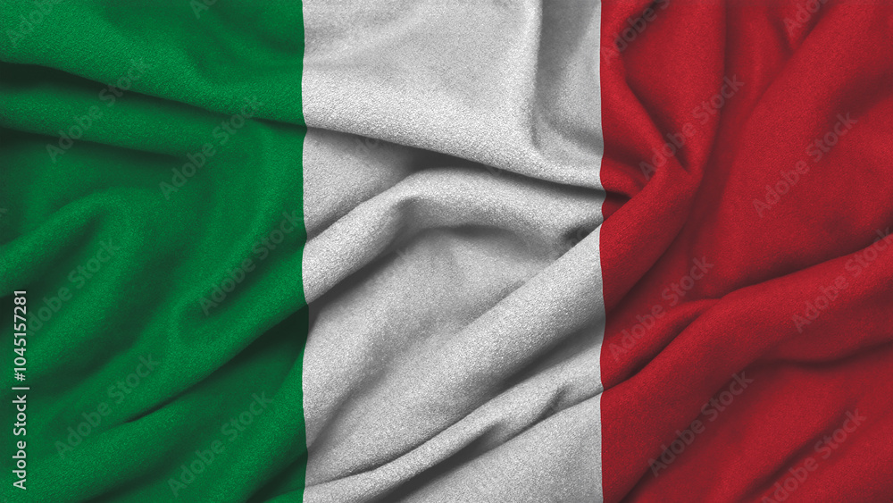 Obraz premium Italy national flag on wavy background