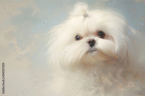 Close up on pale Shih Tzu mammal animal pet. photo