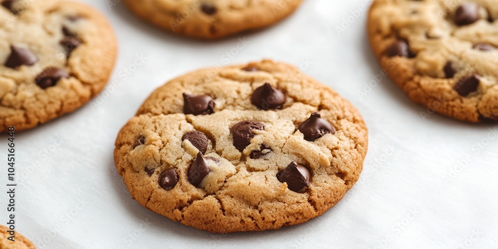 Delicious chocolate chip cookies on a white background. Delicious chocolate chip cookies on a white background.