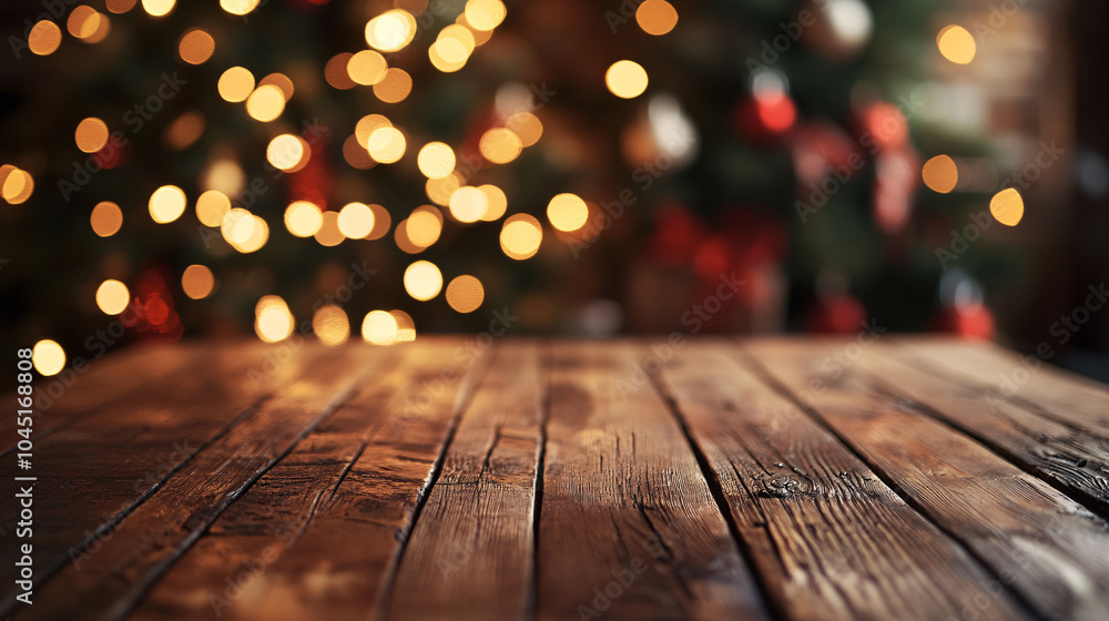 Christmas holiday background with empty wooden deck table over festive bokeh. Ready for product montage
Christmas holiday background with empty wooden deck table over festive bokeh. Ready for product montage